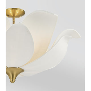 Elsie 6-Light Convertible Semi-Flush or Pendant in Warm Brass by Breegan Jane