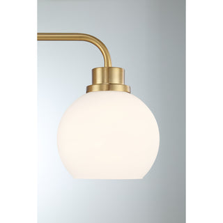 3-Light Bathroom Vanity Light in Natural Brass