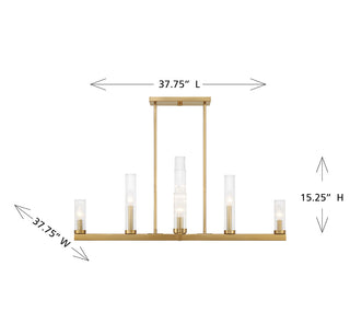 Carina 9-Light Chandelier in Warm Brass