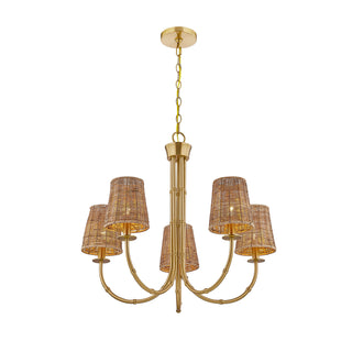 Ashbury 5-Light Chandelier in Warm Brass