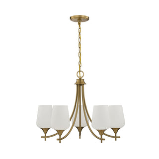 Octave 5-Light Chandelier in Warm Brass