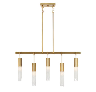 Chelsea 5-Light Linear Chandelier in Warm Brass
