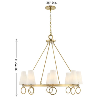 Wilkes 8-Light Chandelier in Warm Brass by Dann Foley