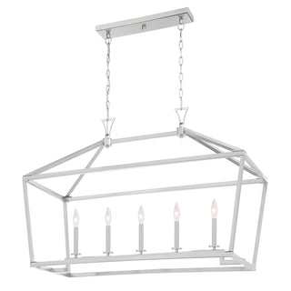 Townsend 5-Light Linear Chandelier in Satin Nickel