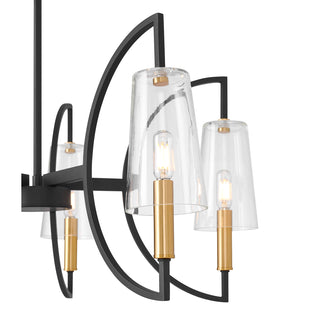 Hanley 5-Light Chandelier in Matte Black and Warm Brass
