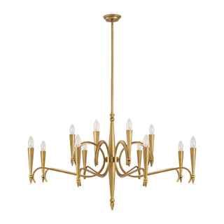 Tremont 12-Light Chandelier in Riviera Brass