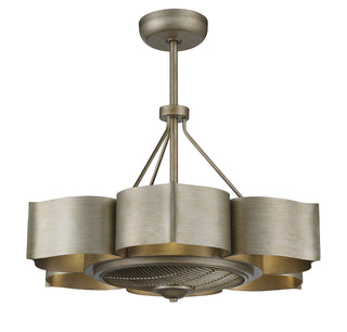 Stockholm 6-Light Fan D'Lier in Silver Patina