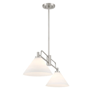 2-Light Linear Chandelier in Brushed Nickel