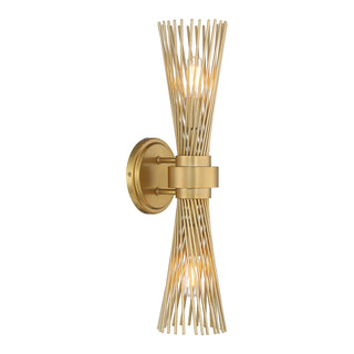 Longfellow 2-Light Wall Sconce in Burnished Brass