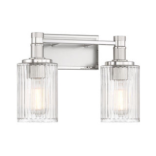 Concord 2-Light Bathroom Vanity Light in Silver and Polished Nickel