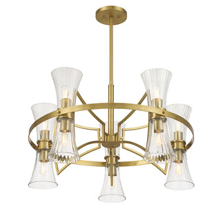 Bennington 10-Light Chandelier in Warm Brass