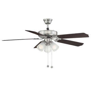 52" 3-Light Ceiling Fan in Brushed Nickel