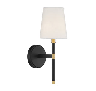 Brody 1-Light Wall Sconce in Matte Black with Warm Brass Accents