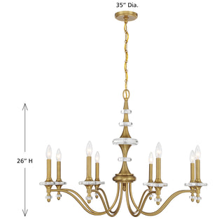 Champlain 8-Light Chandelier in Warm Brass