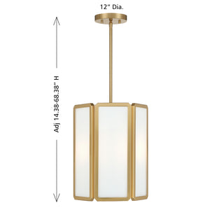 Leeds 3-Light Pendant in Warm Brass