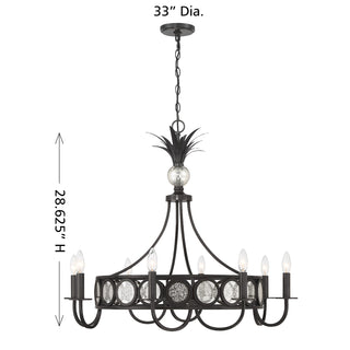 Hearst 8-Light Chandelier in Black Tourmaline