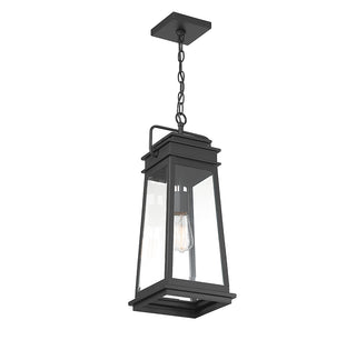 Boone 1-Light Outdoor Hanging Lantern in Matte Black