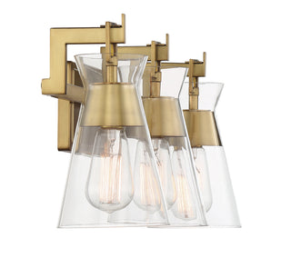 Lakewood 3-Light Bathroom Vanity Light in Warm Brass