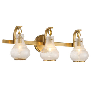 Adams 3-Light Bathroom Vanity Light in Warm Brass