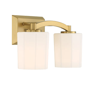 Whitney 2-Light Bathroom Vanity Light in Warm Brass