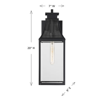 Emery 1-Light Outdoor Wall Lantern in Matte Black