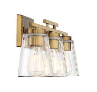 Calhoun 3-Light Bathroom Vanity Light in Warm Brass