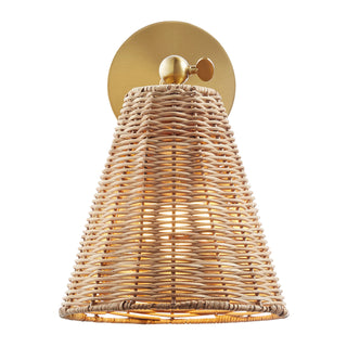 1-Light Wall Sconce in Natural Brass (Set of 2)