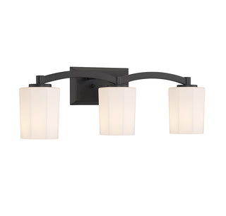 Whitney 3-Light Bathroom Vanity Light in Matte Black