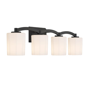 Whitney 4-Light Bathroom Vanity Light in Matte Black
