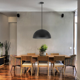 Half Round 31 Inch Outdoor / Indoor Pendant in Black