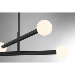 4-Light Chandelier in Matte Black
