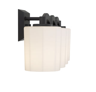 Whitney 4-Light Bathroom Vanity Light in Matte Black