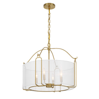 Ashlay 4-Light Pendant in Warm Brass