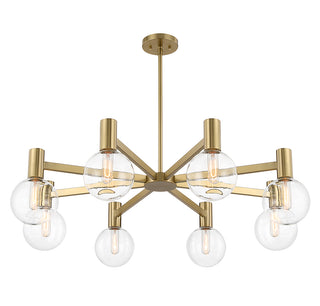 Wright 8-Light Chandelier in Warm Brass