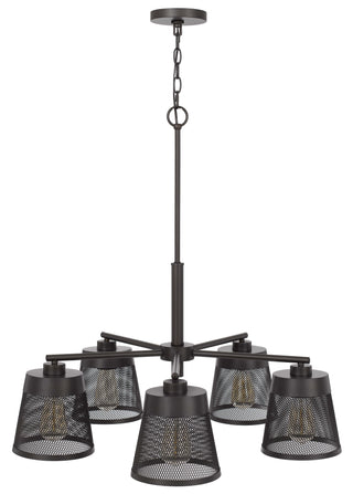 60W X 5 Hampton Metal Chandelier With Mesh Shades