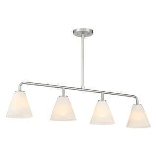 Blair 4-Light Linear Chandelier in Satin Nickel