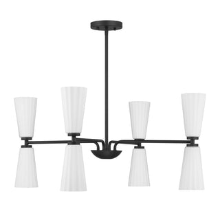8-Light Chandelier in Matte Black