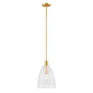 1-Light Pendant in Natural Brass