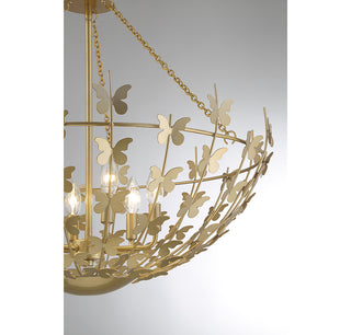 Birch 6-Light Pendant in Burnished Brass