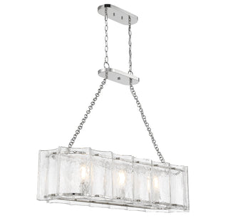 Genry 3-Light Linear Chandelier in Polished Nickel