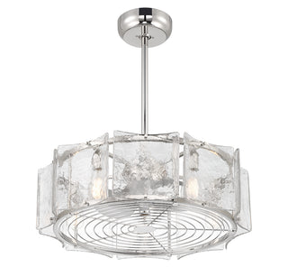 Genry 5-Light LED Fan D'Lier in Polished Nickel