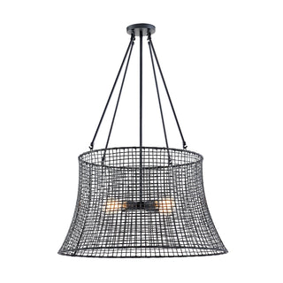 Longleaf 4-Light Outdoor Chandelier in Matte Black