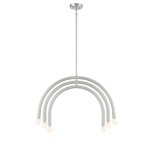 6-Light Chandelier in Brushed Nickel