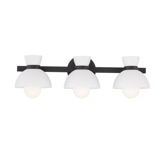 3-Light Bathroom Vanity Light in Matte Black