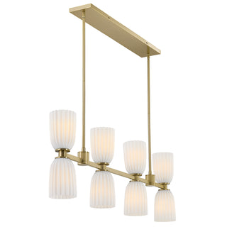 Baldwin 8-Light Linear Chandelier in Noble Brass