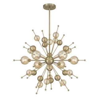 Crescent 6-Light Chandelier in Noble Brass