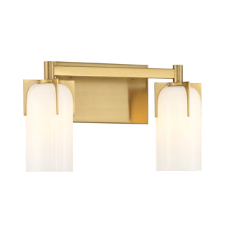 Caldwell 2-Light Bathroom Vanity Light in Warm Brass