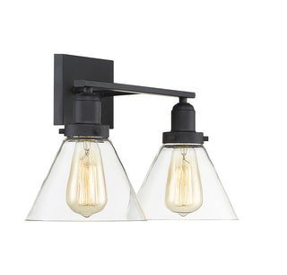 Drake 2-Light Bathroom Vanity Light in Black