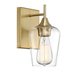 Octave 1-Light Wall Sconce in Warm Brass