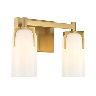 Caldwell 2-Light Bathroom Vanity Light in Warm Brass